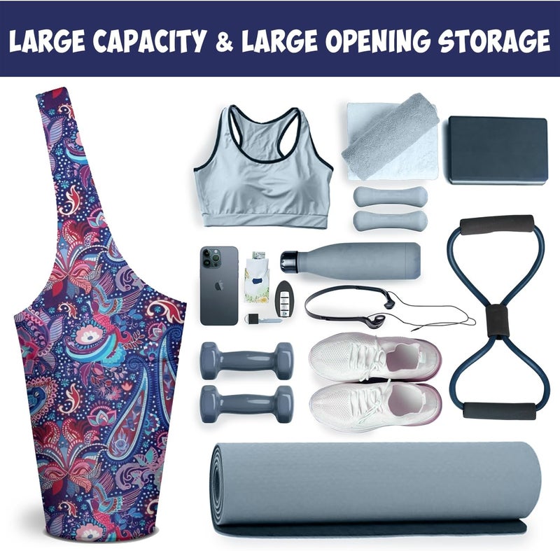 saniwu Yoga Mat Bag Carrier for Women with Side Large Pocket Durable Linen Workout Gym Travel Storage Pilates Mats - Image 4